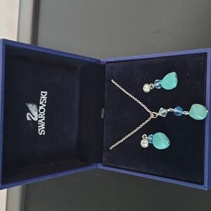 Swarovski Blue and Silver Necklace with Crystal Elements